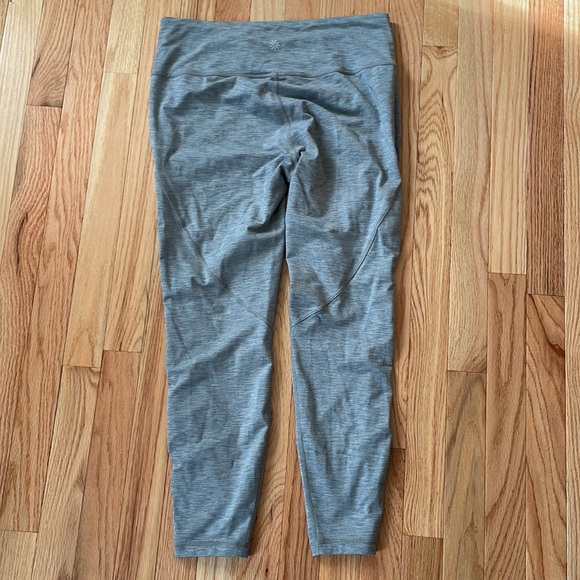 Athleta Leggings Pants Womens Large Gray White High Rise Athletic Activewear Gym - Picture 8 of 9